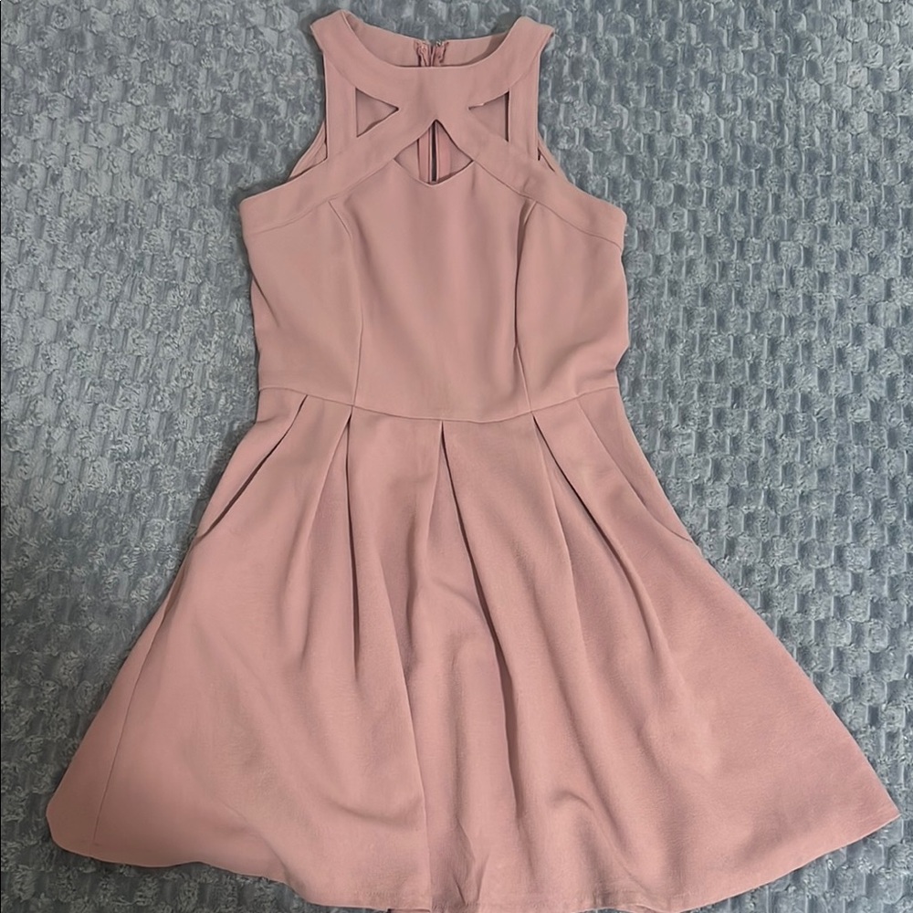 Speechless Pink Cut Out Pleated Mini Dress